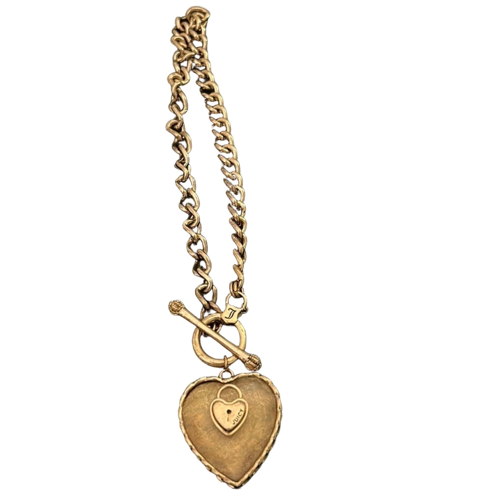 Juicy Couture Vintage marble heart necklace.